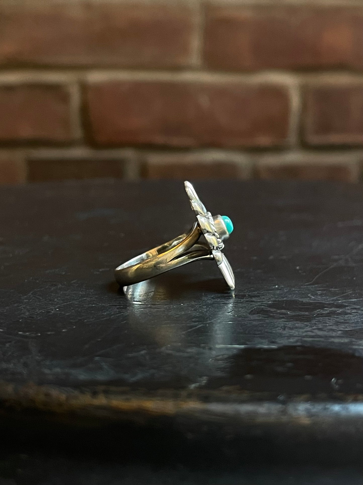 Turquoise Bird Ring Size 7.75 | Sterling Silver E888