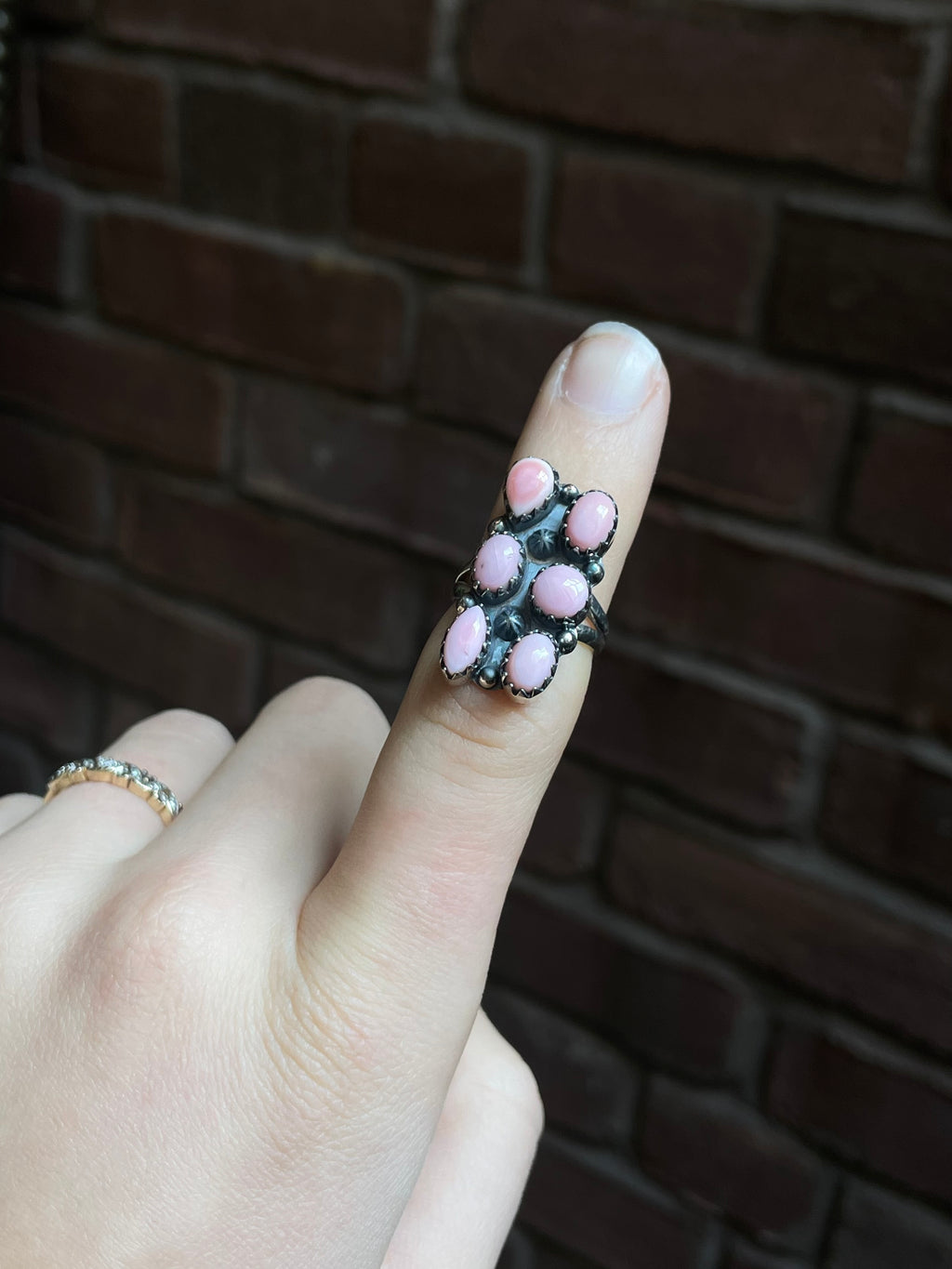 Pink Conch Bar Ring Size 6 | 925 Sterling Silver Southwest E114