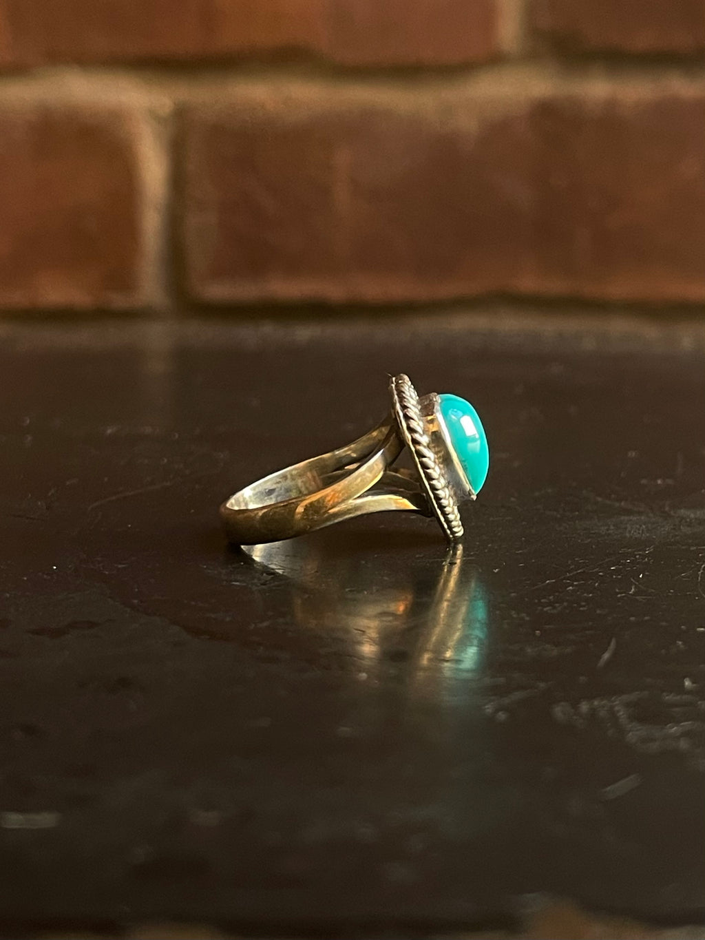 Kingman Turquoise Heart Ring | Sterling Silver | Size 6.5 G344