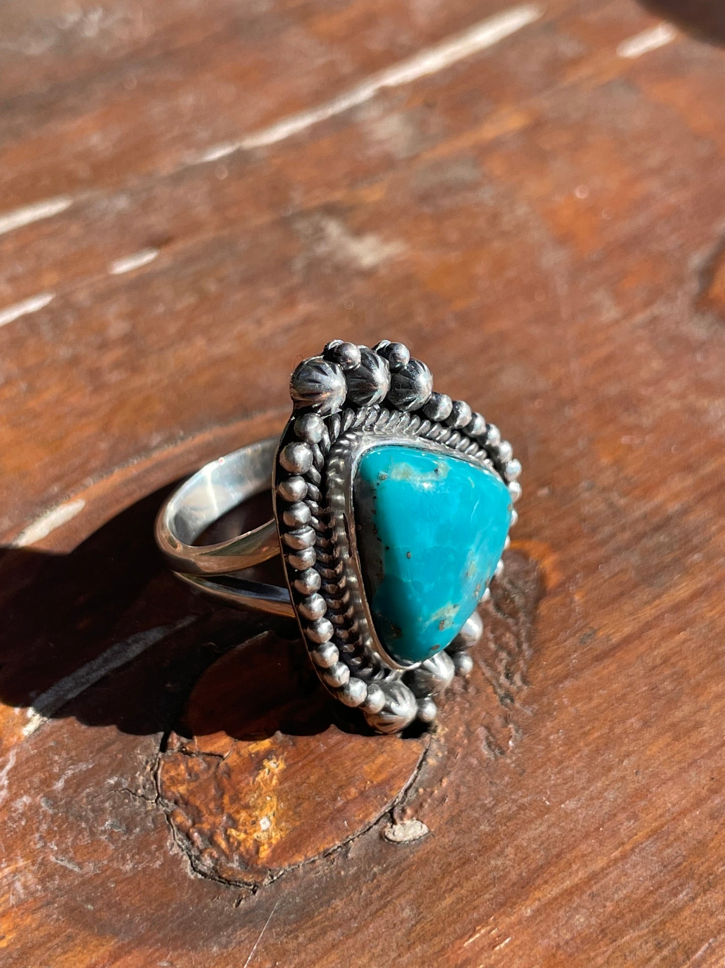 Kingman Turquoise Ring Size 7 | 925 Sterling Silver Southwest D109