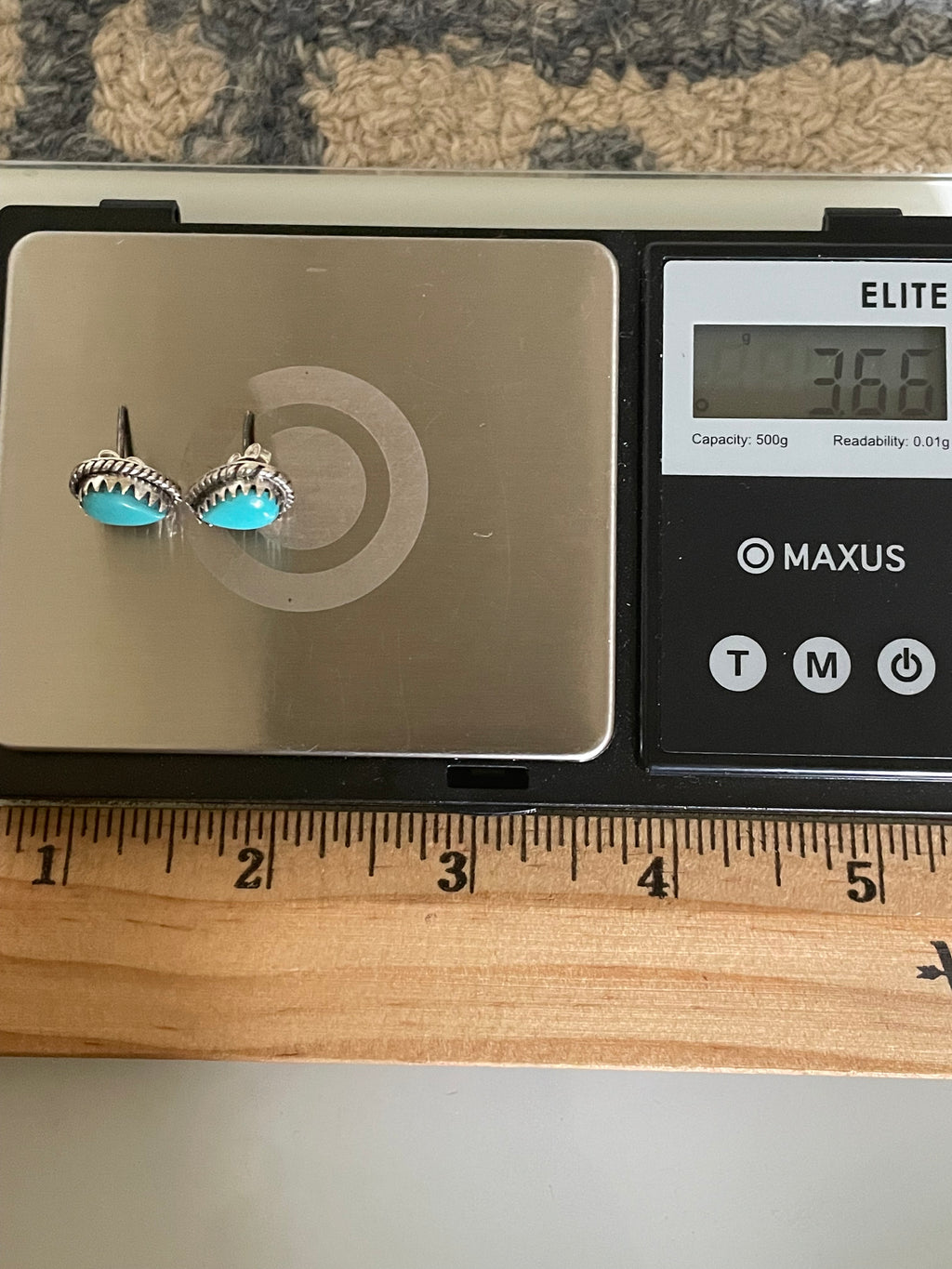 Kingman Turquoise Stud Earrings | 925 Sterling Silver G662