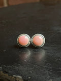 Pink Conch Stud Earrings | 925 Sterling Silver E783