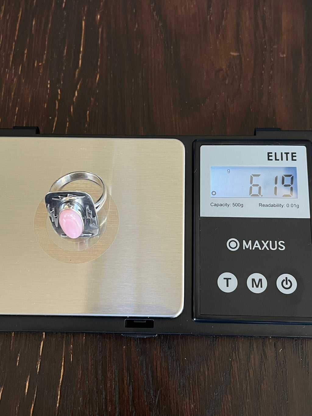 Pink Conch Lightning Ring Size 8 | Sterling Silver E905