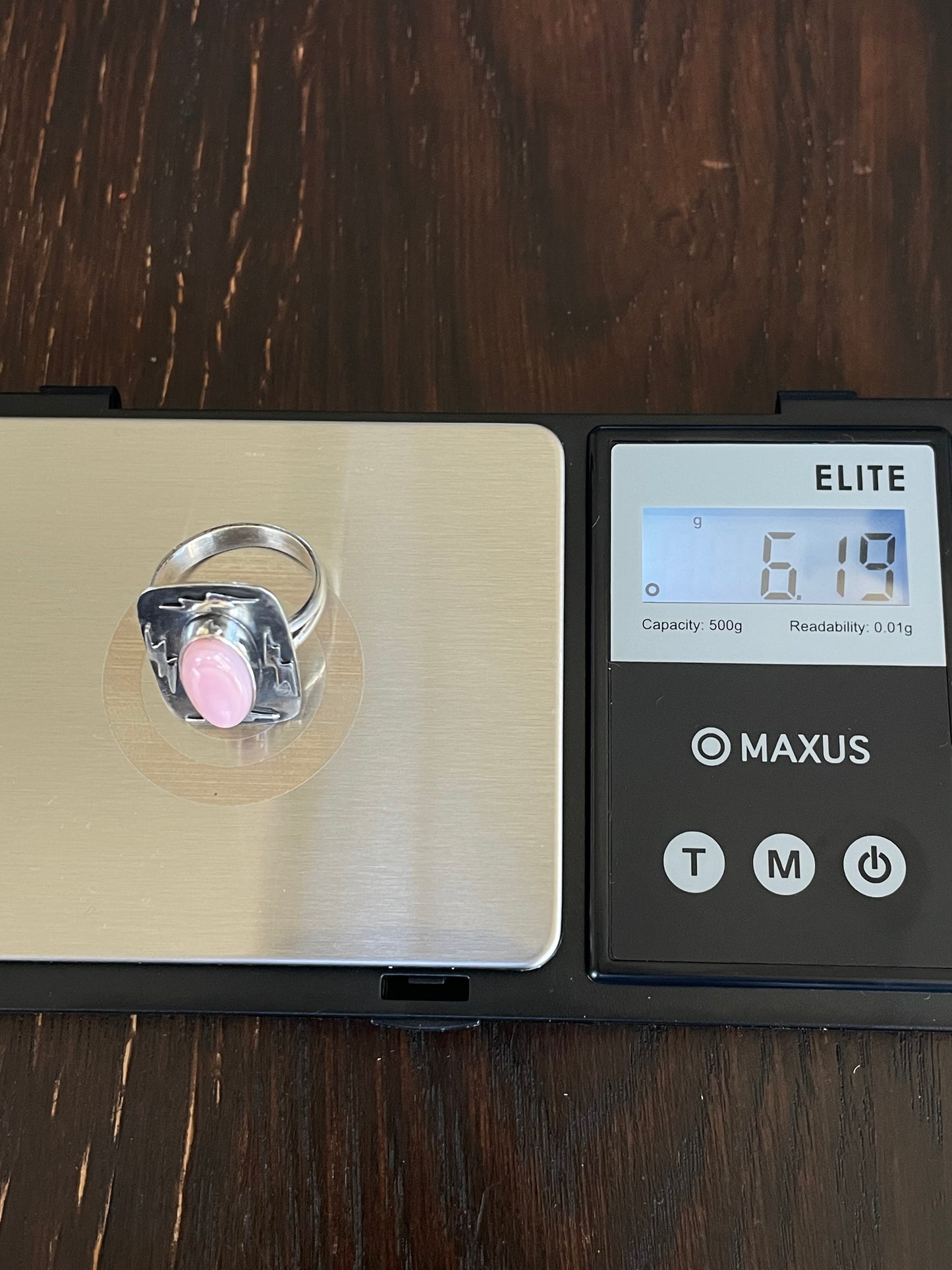 Pink Conch Lightning Ring Size 8 | Sterling Silver E905
