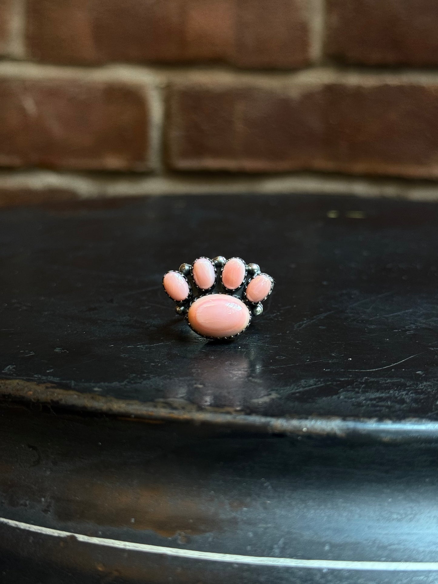 Pink Conch Paw Ring Size 7 | 925 Sterling Silver C456