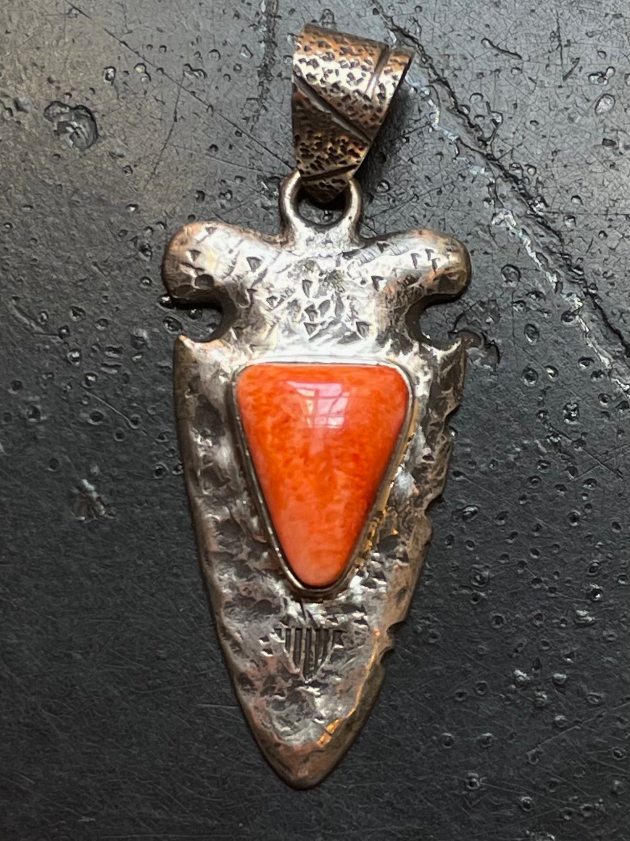 Spiny Oyster Arrowhead Pendant | Sterling Silver G437