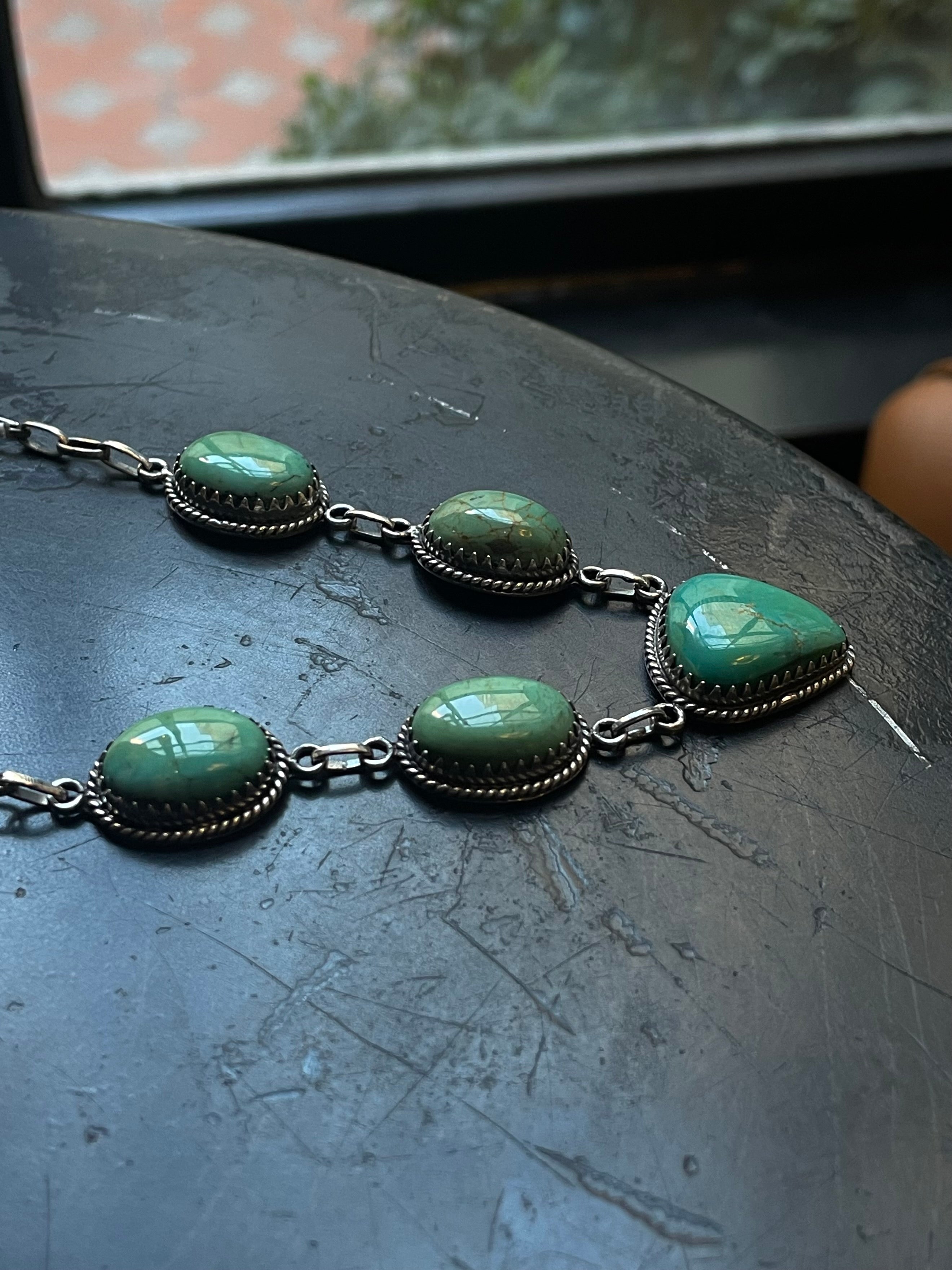 Turquoise Lariat Necklace | 925 Sterling Silver E637