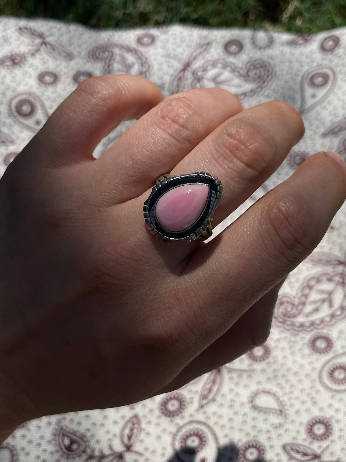 Pink Conch Ring Size 8.5 | 925 Sterling Silver D286