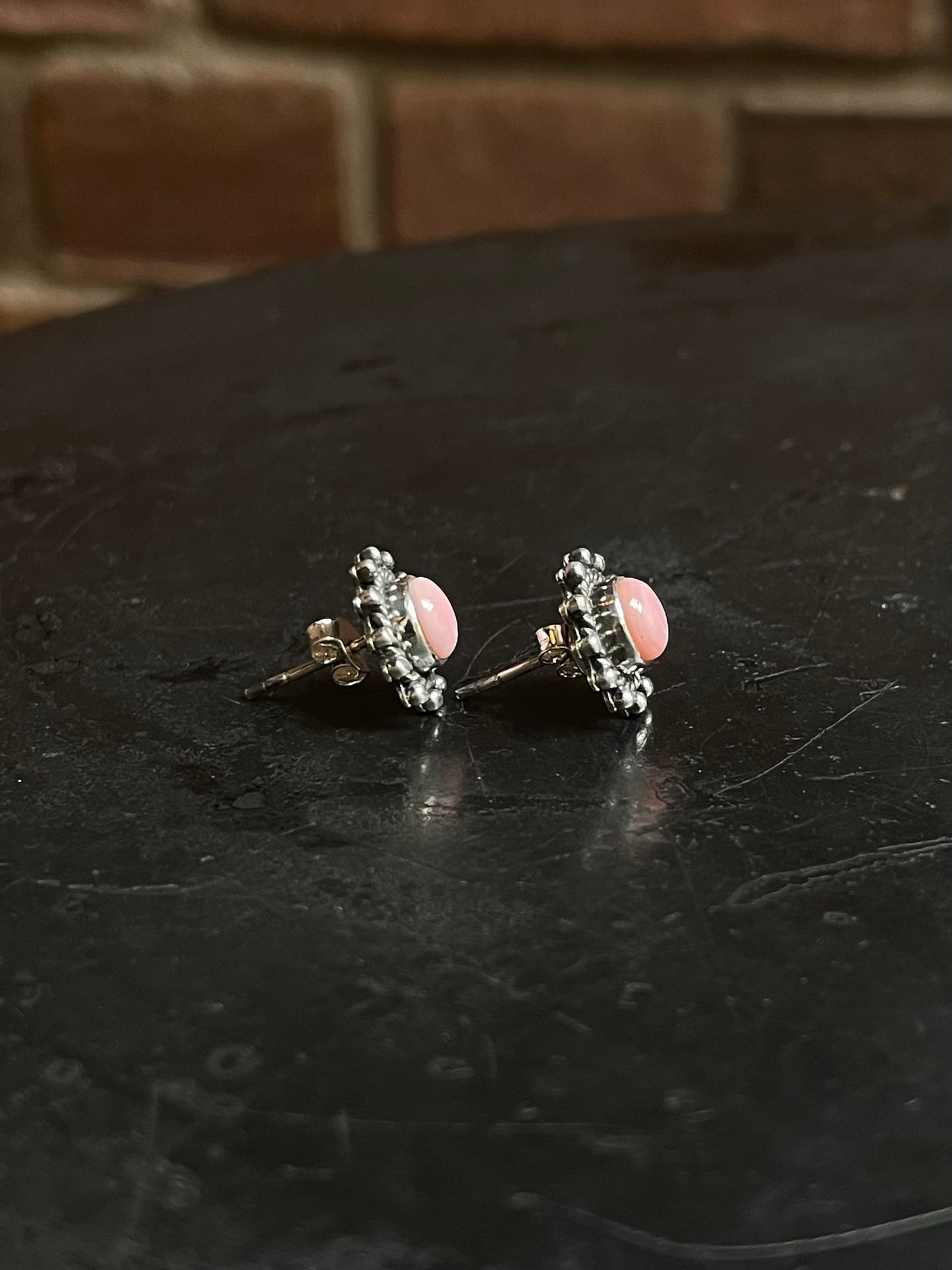 Pink Conch Stud Earrings | 925 Sterling Silver E794
