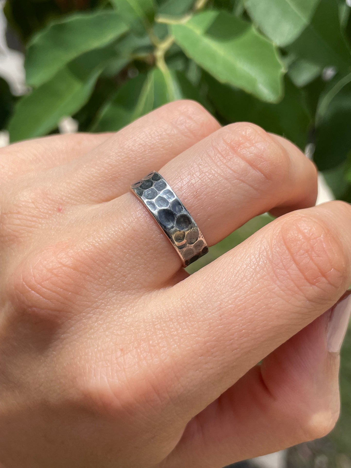 Hammered Sterling Silver Band Ring Size 7 | 925 Sterling Silver D173