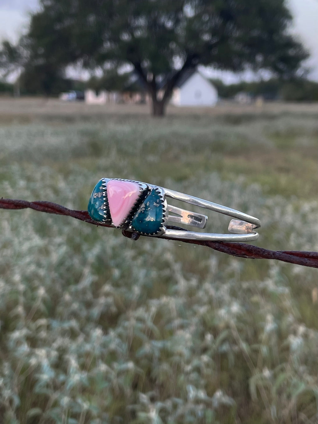Pink Conch & Turquoise Cuff Bracelet | 925 Sterling Silver G746