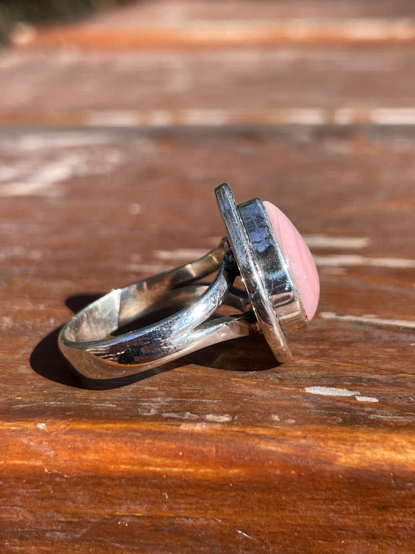 Pink Conch Teardrop Ring Size 6 | 925 Sterling Silver Southwest D104