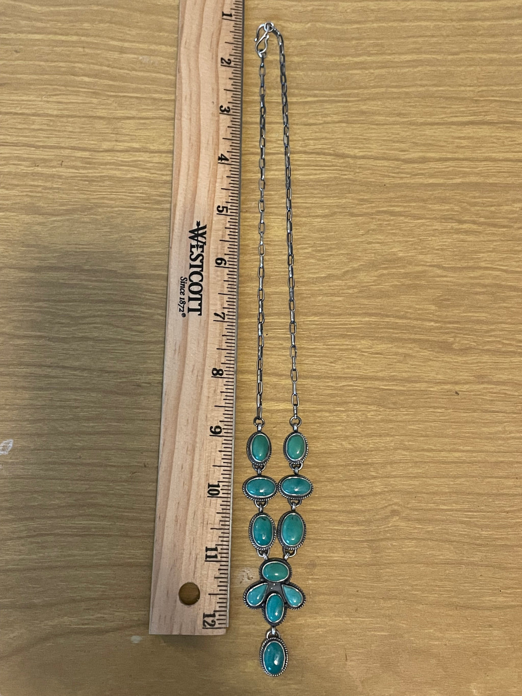 Kingman Turquoise Drop Necklace | 925 Sterling Silver E632