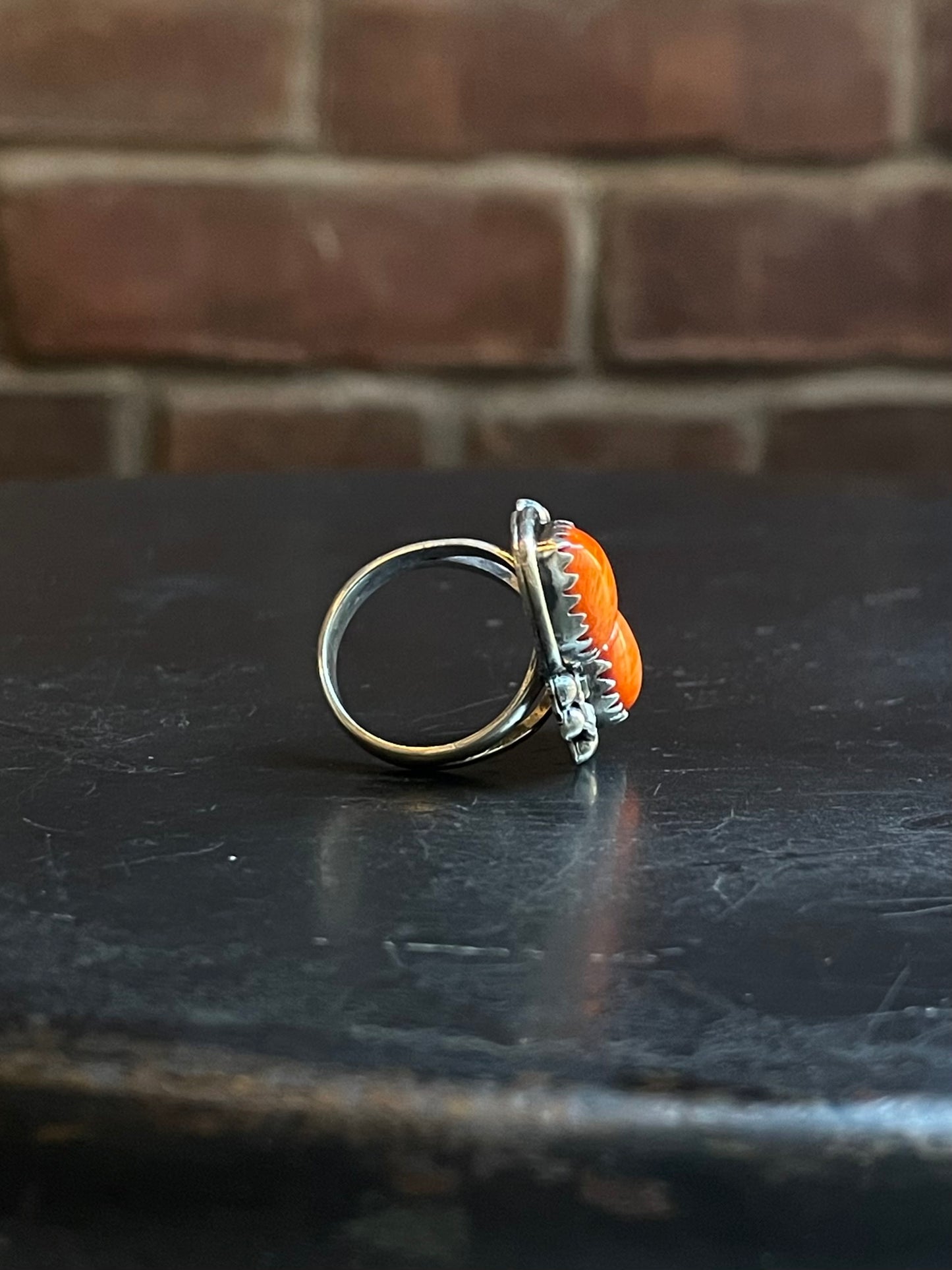 Spiny Oyster Floral Ring Size 6 | Sterling Silver E844