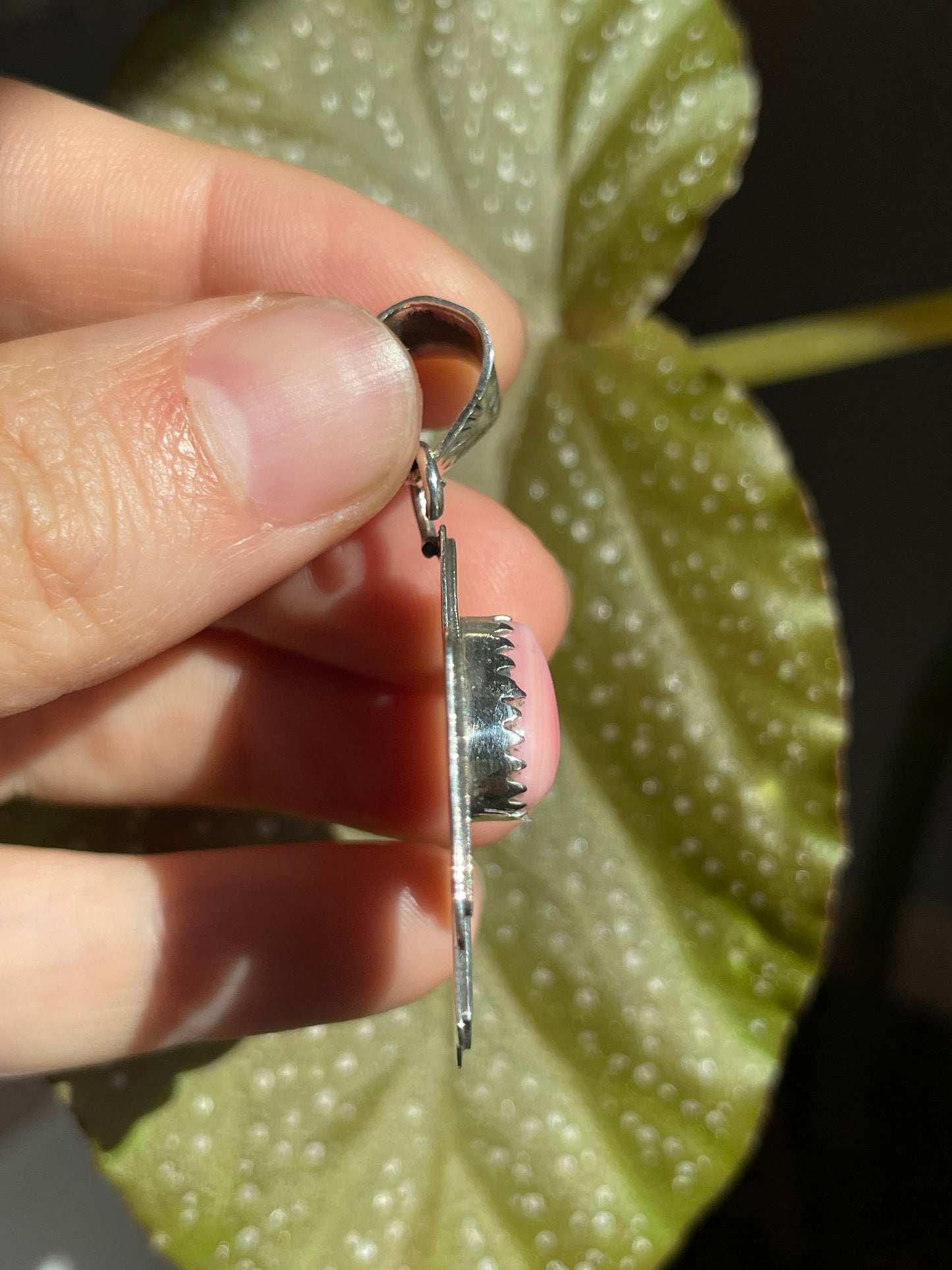Pink Conch Thunderbird Pendant | Sterling Silver 925 B842