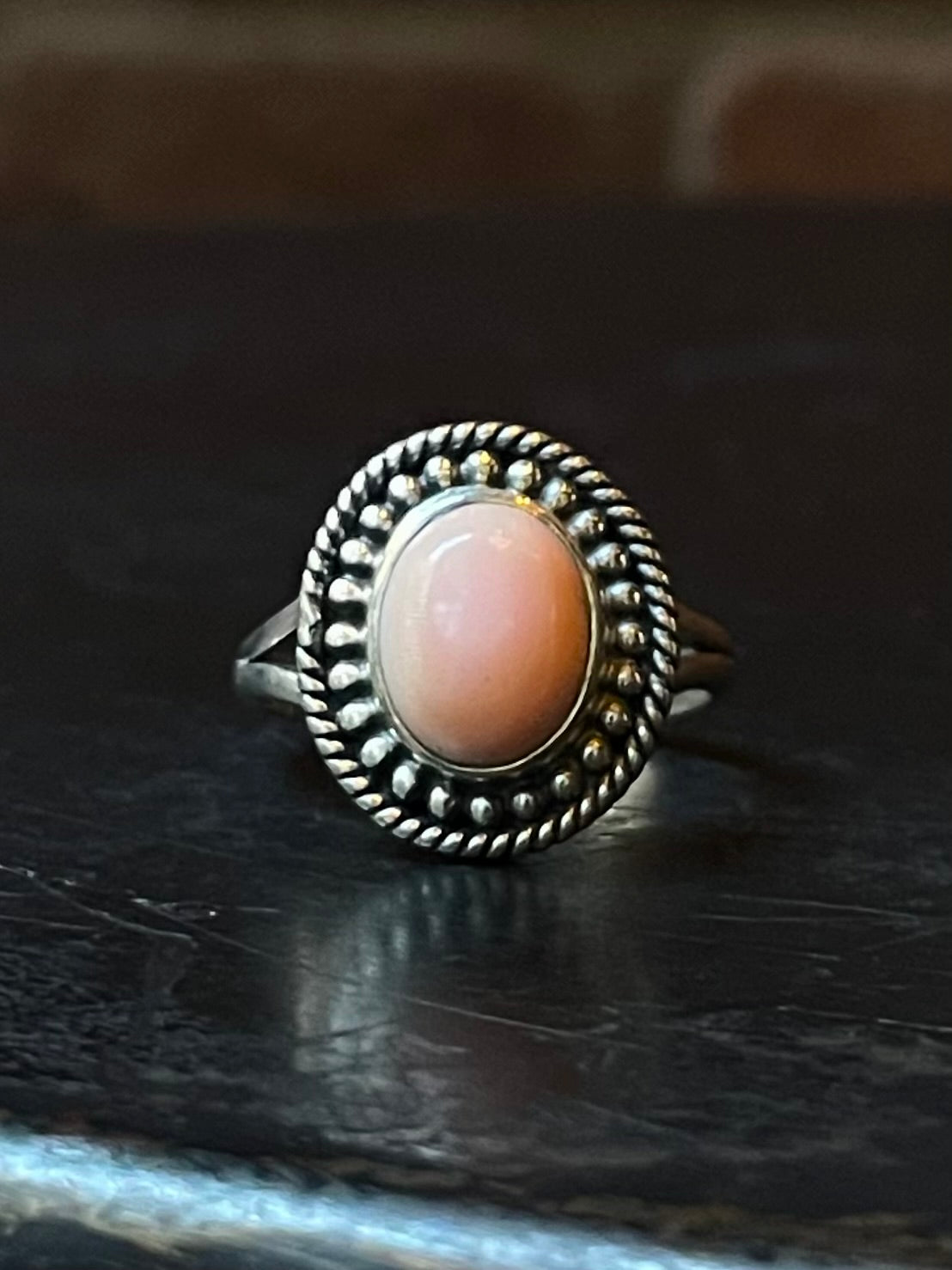 Pink Conch Ring | 925 Sterling Silver Size 8 E432
