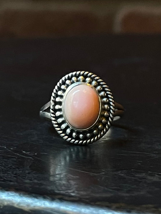 Pink Conch Ring | 925 Sterling Silver Size 8 E432