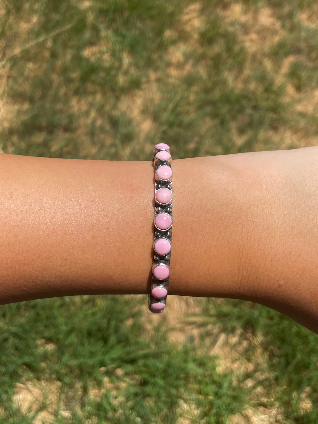 Pink Conch Row Cuff Bracelet | 925 Sterling Silver G747