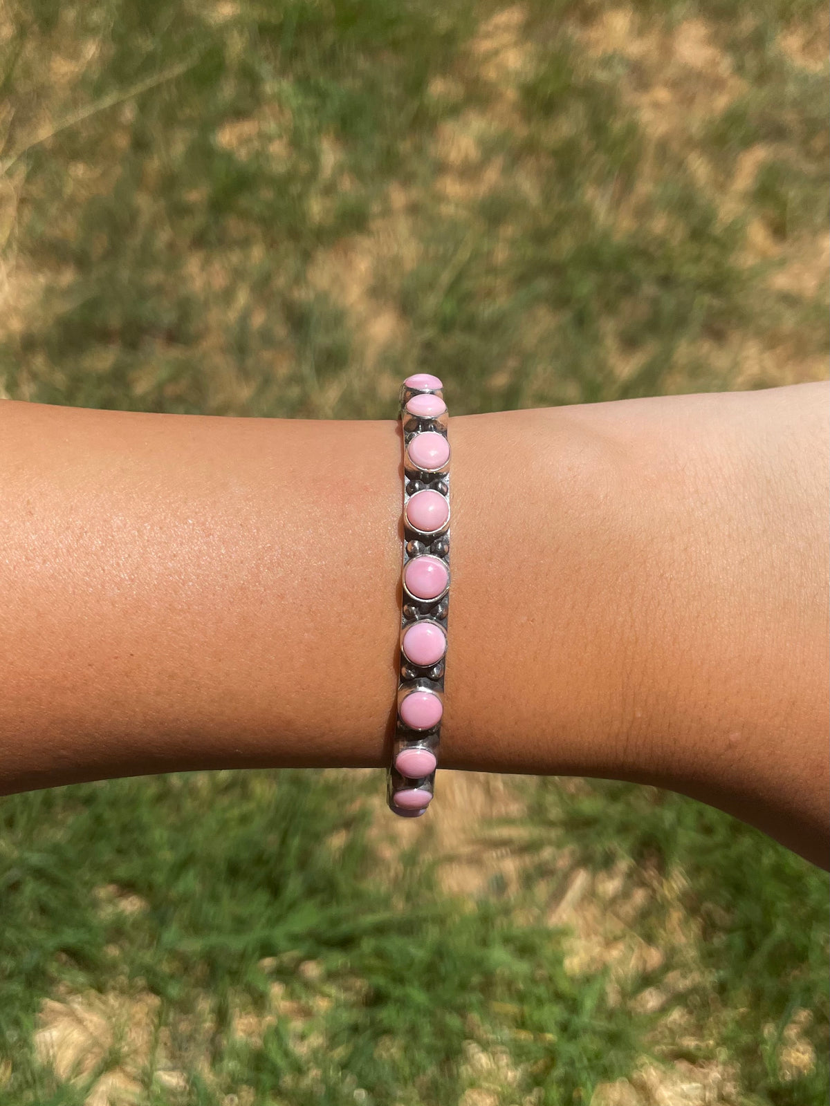 Pink Conch Row Cuff Bracelet | 925 Sterling Silver G747