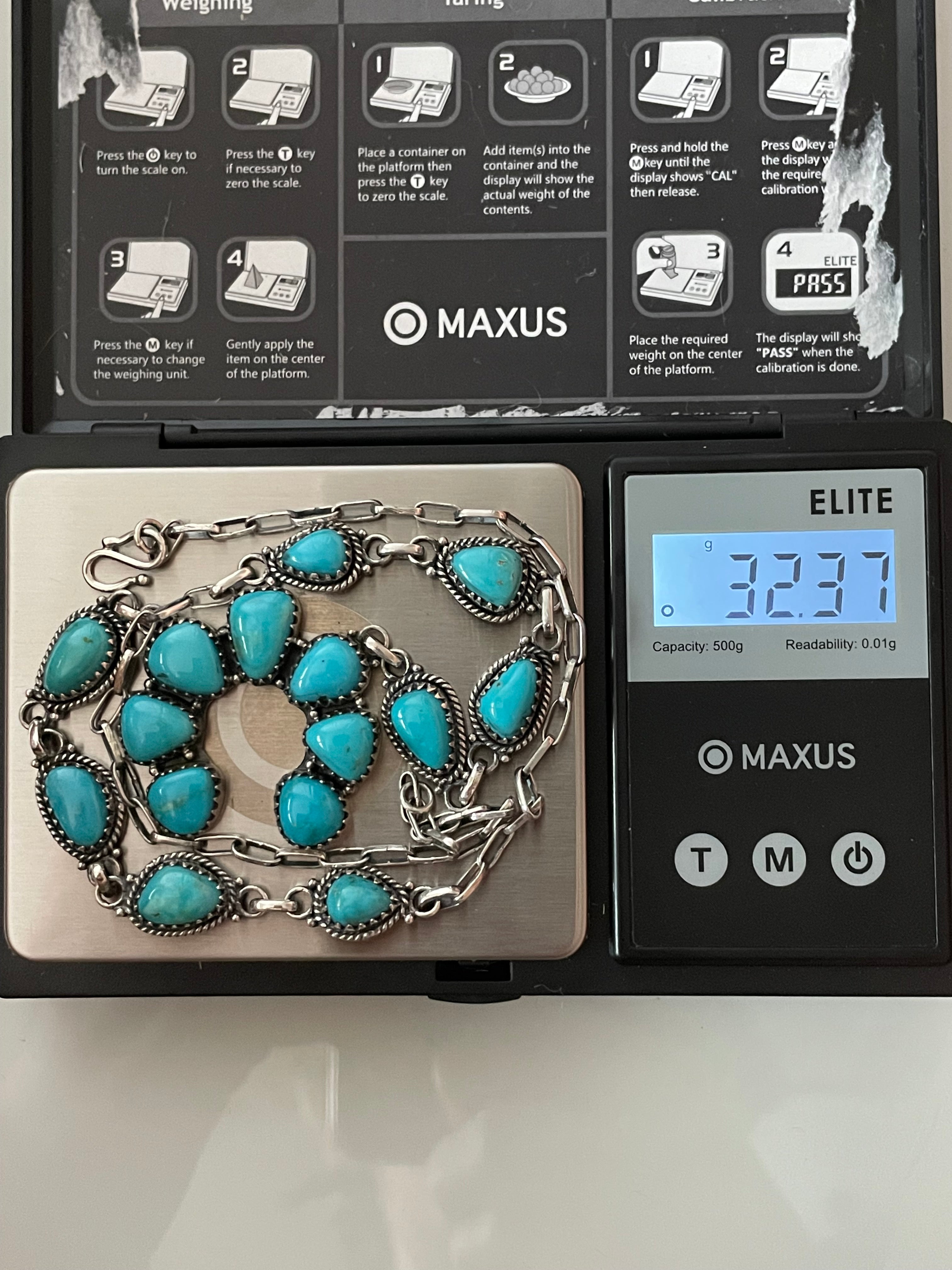 Kingman Turquoise Naja Necklace | 925 Sterling Silver E607