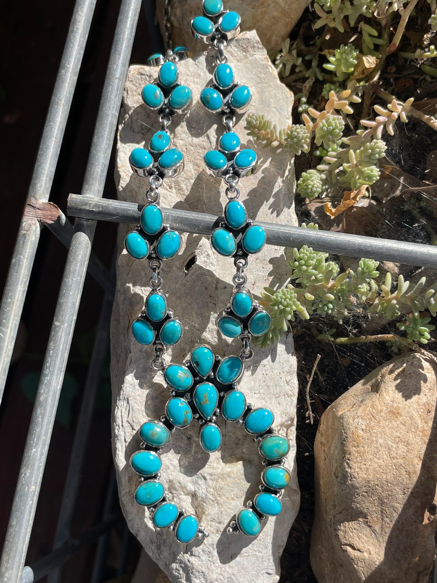 Kingman Turquoise Naja Necklace | Sterling Silver 925 B878