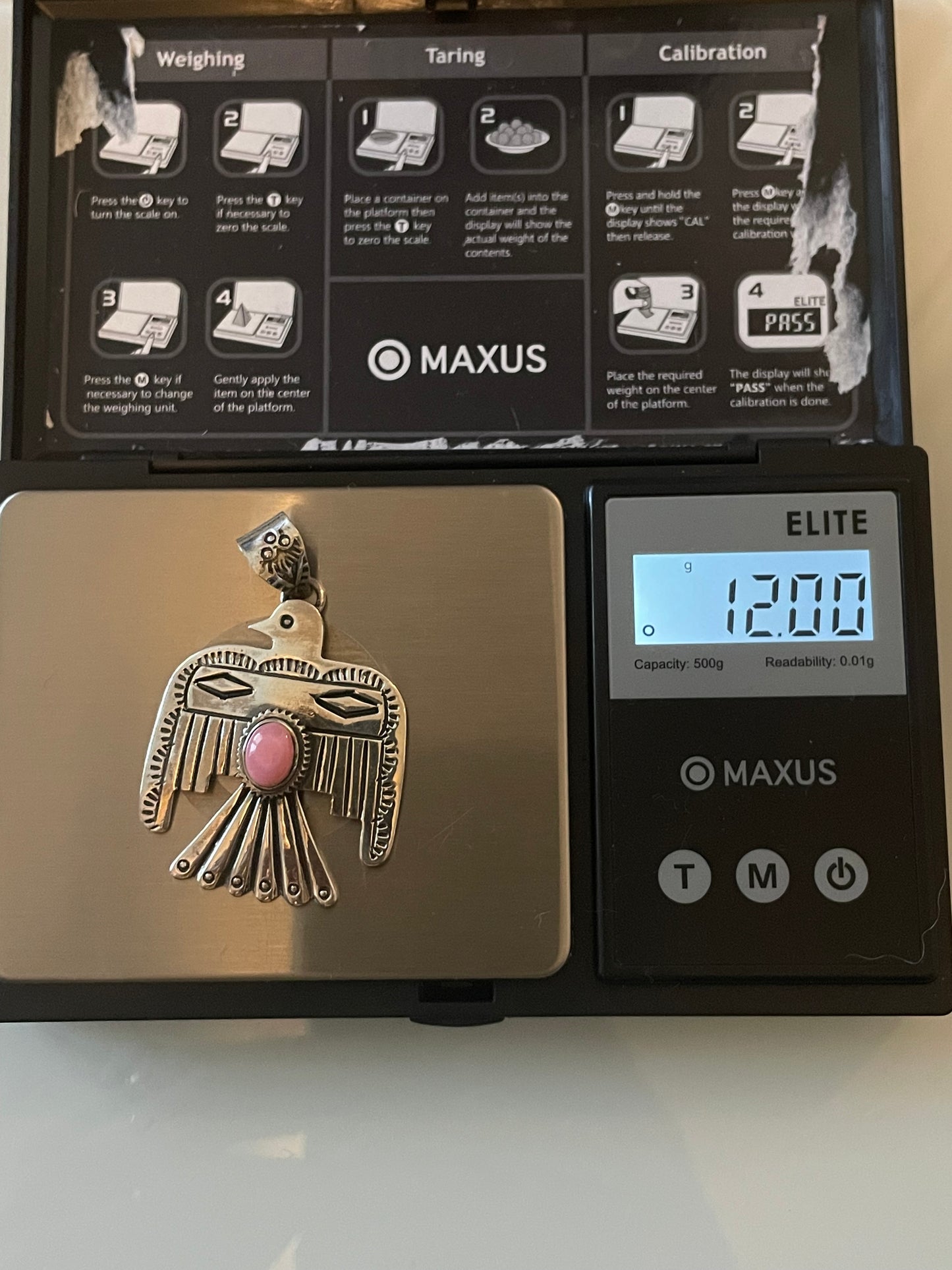 Pink Conch Thunderbird Pendant | 925 Sterling Silver E508
