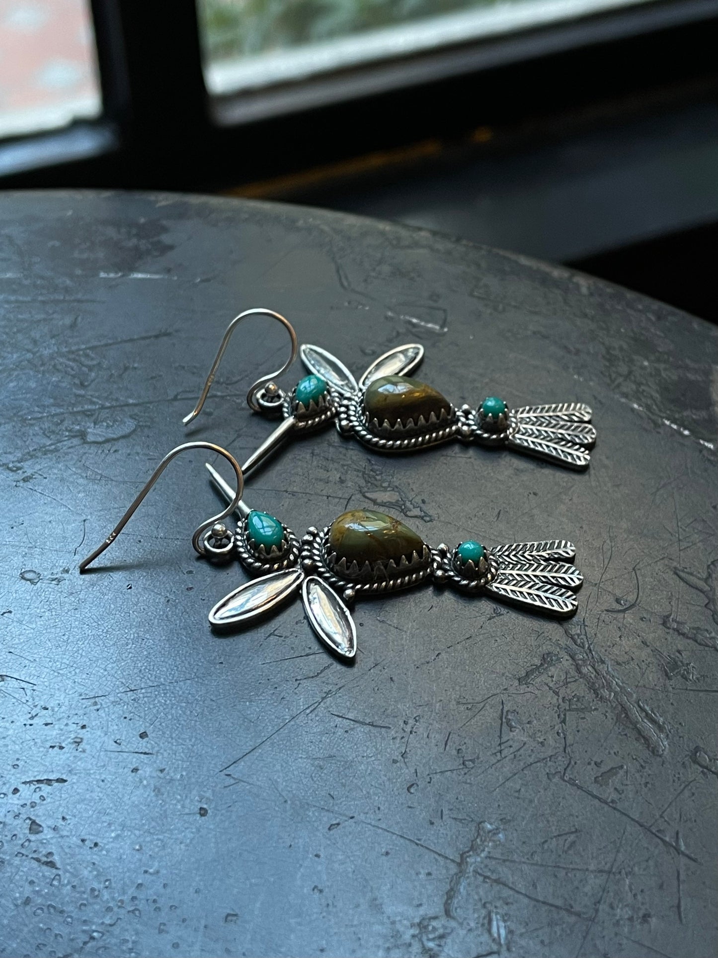 Turquoise Bird Hook Earrings | 925 Sterling Silver E403