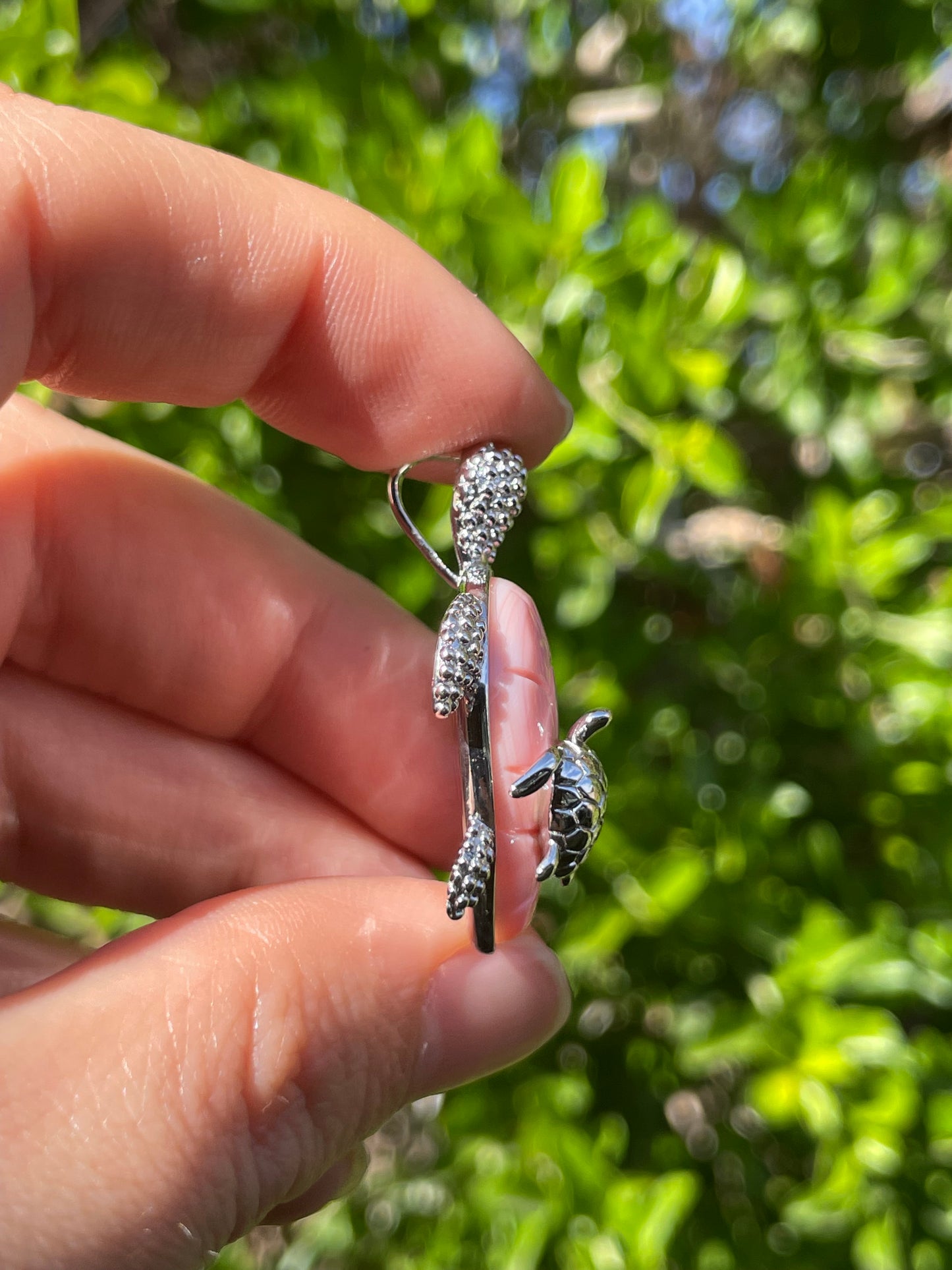 Pink Conch Turtle Pendant | 925 Sterling Silver B597