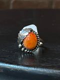 Spiny Oyster Oval Leaf Ring | Sterling Silver | Size 7 | A279