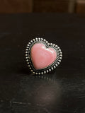 Heart-Shaped Pink Conch Ring | Sterling Silver | Size 6 | A356