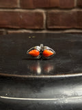 Spiny Oyster Double Stone Ring | 925 Sterling Silver | Size 6 C309