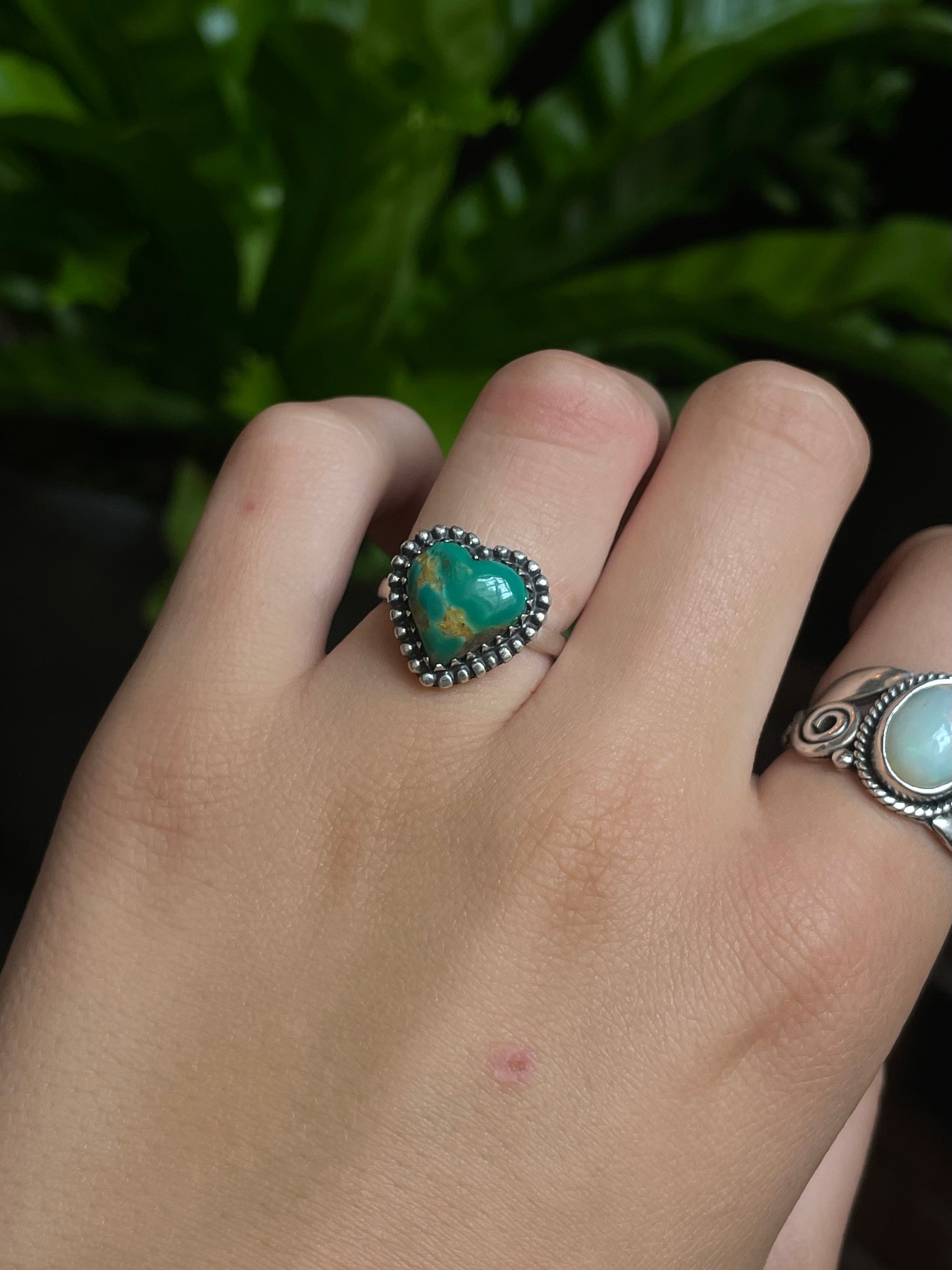 Turquoise Heart Ring Size 6.75 | 925 Sterling Silver G283