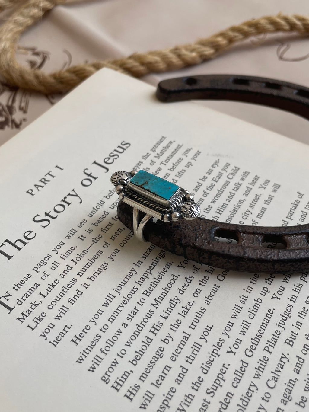 Turquoise Rectangle Ring | 925 Sterling Silver Size 9 G806