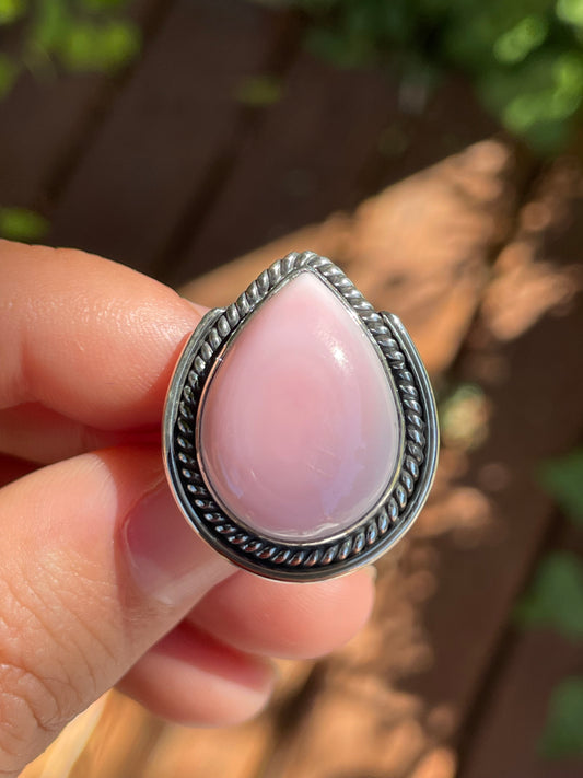 Pink Conch Ring | 925 Sterling Silver | Handmade Size 6 B112