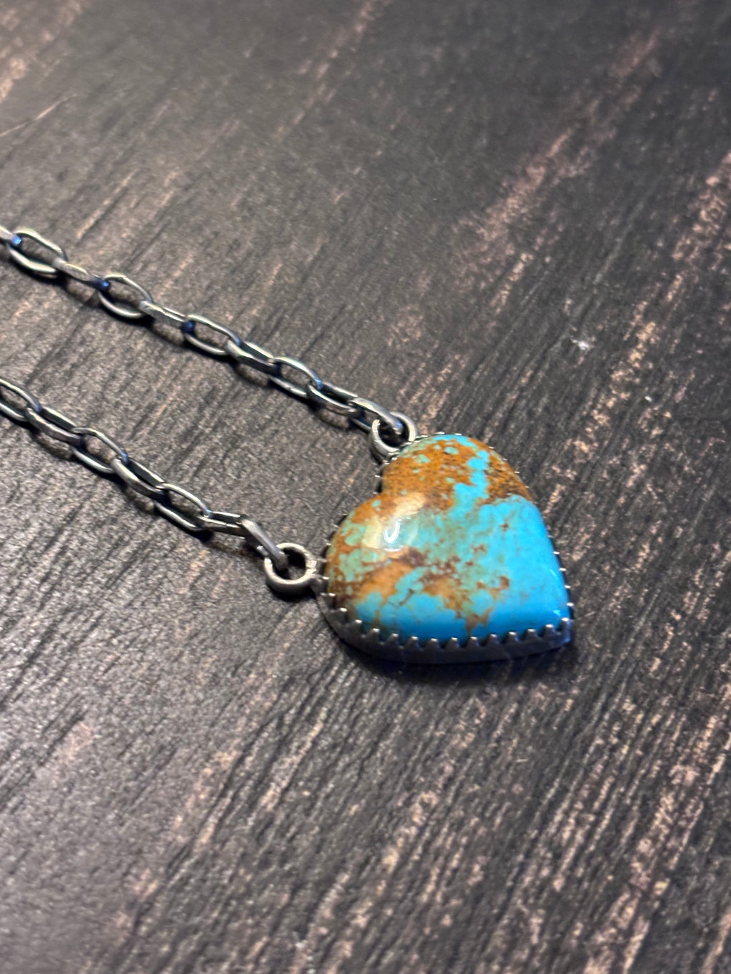 Turquoise Heart Necklace | Sterling Silver Southwestern Style A089