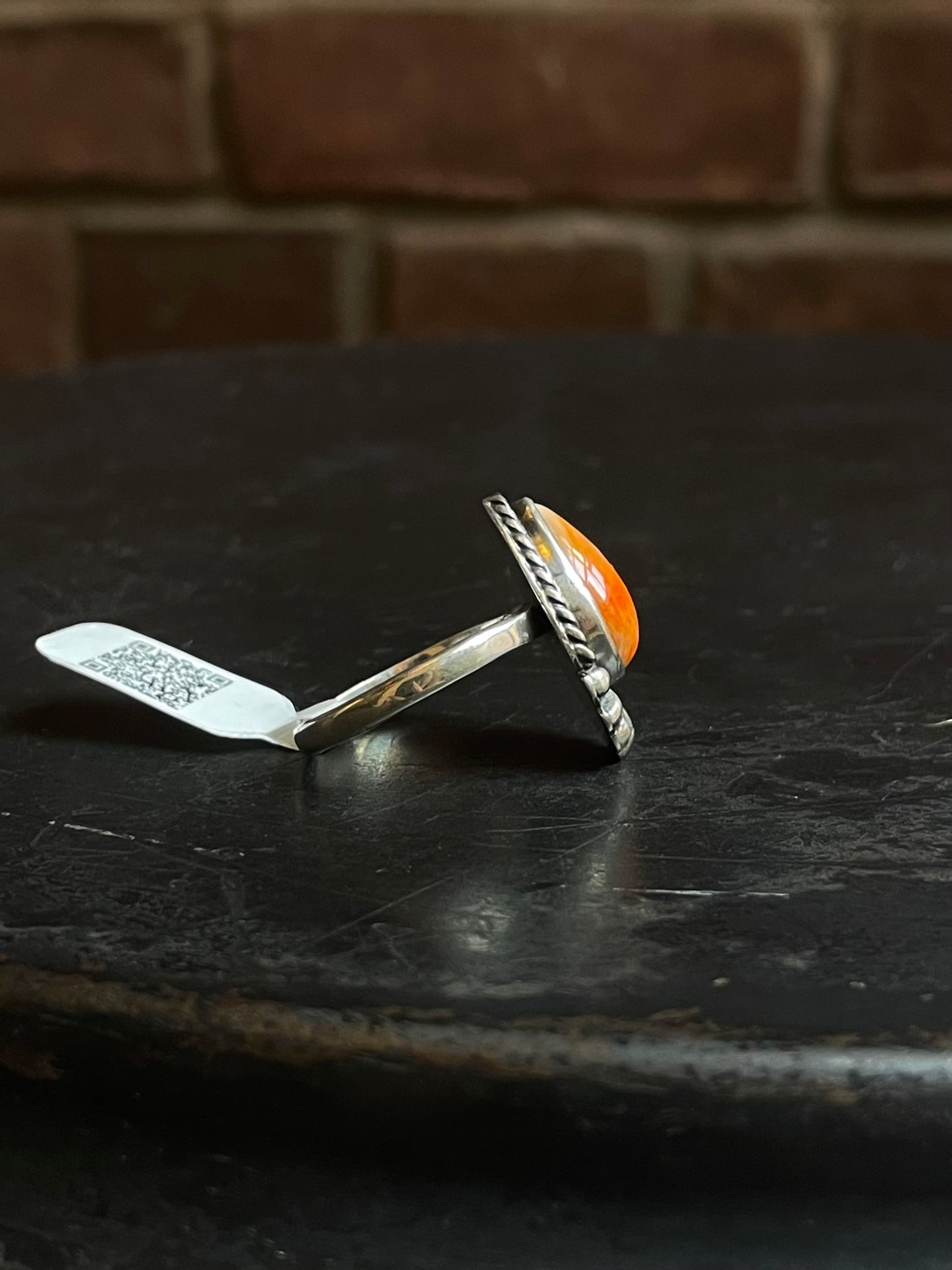 Spiny Oyster Teardrop Ring | Sterling Silver | Size 9 | A739