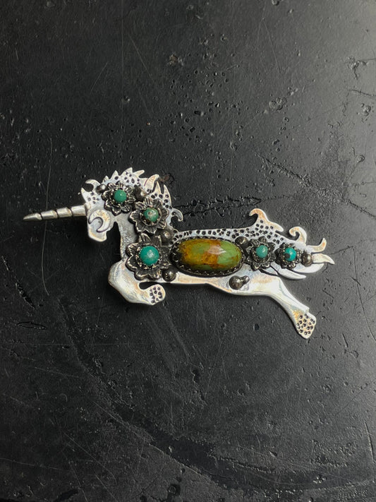 Kingman Turquoise Unicorn Pendant | 925 Sterling Silver E224