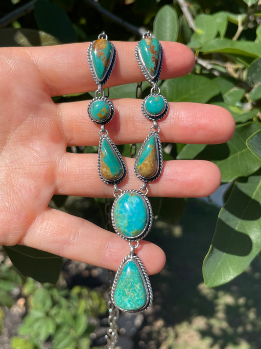 Kingman Turquoise Statement Necklace | Sterling Silver D123