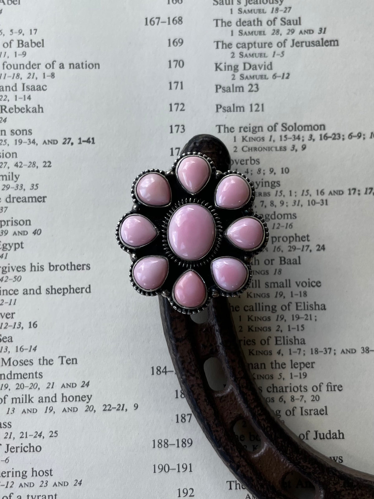 Pink Conch Cluster Ring Size 8 | 925 Sterling Silver G752