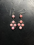 Pink Conch Cluster Dangle Earrings | 925 Sterling Silver C972