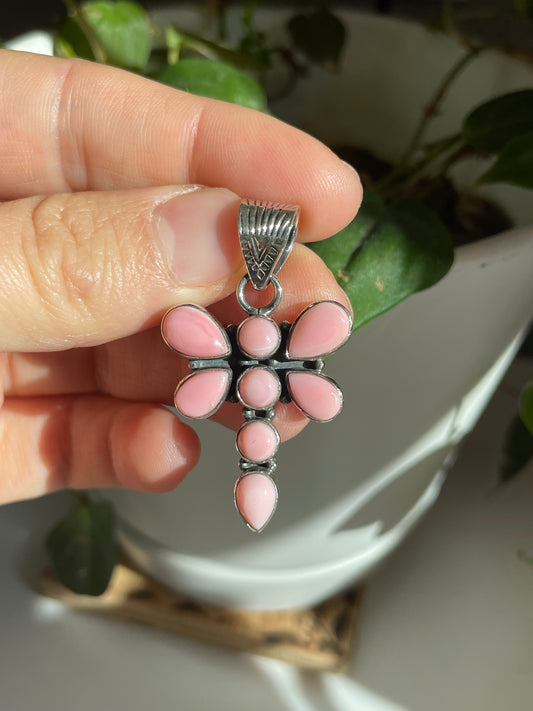 Pink Conch Dragonfly Pendant | Sterling Silver 925 B766