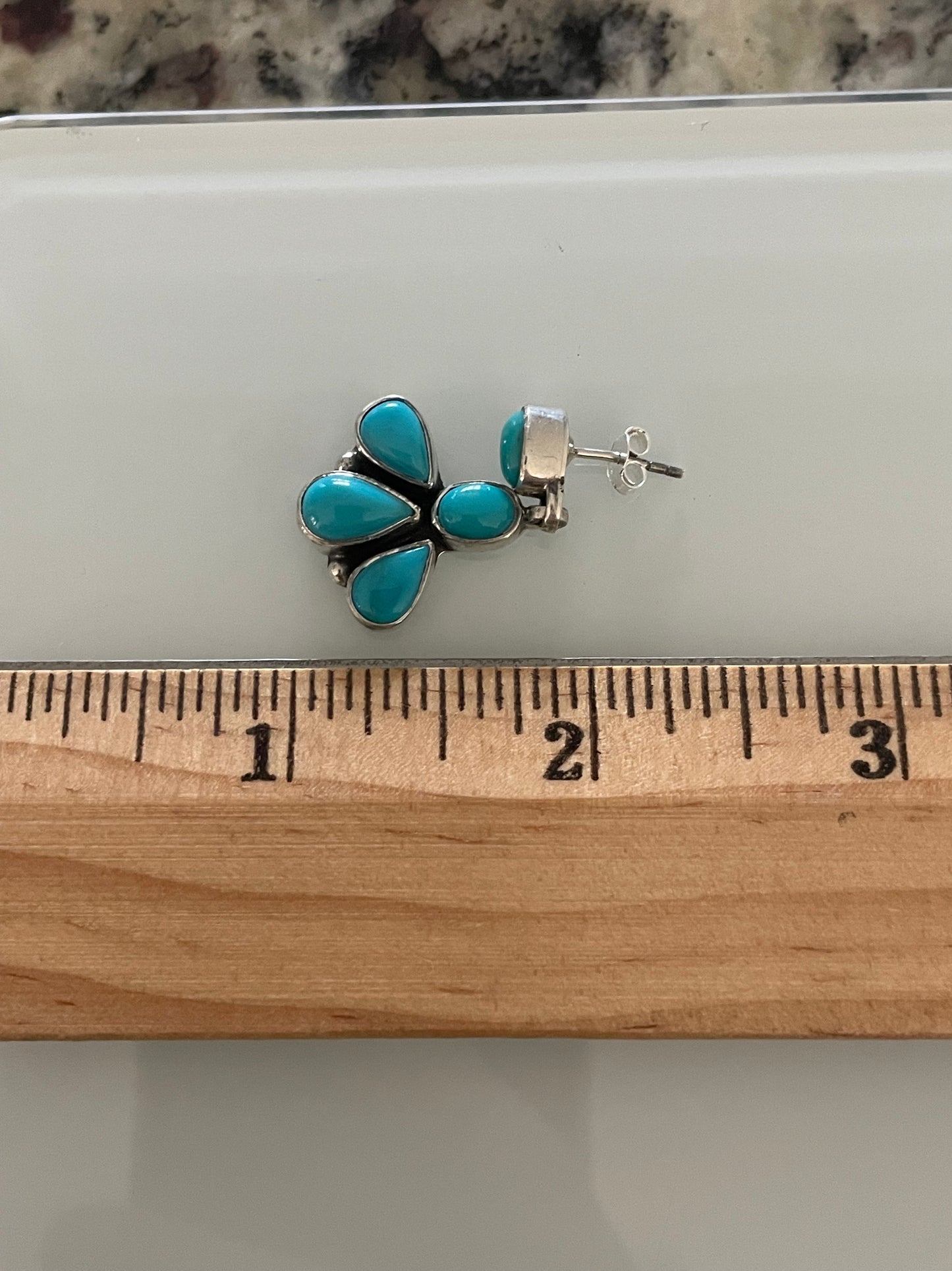Kingman Turquoise Drop Earrings | 925 Sterling Silver E411