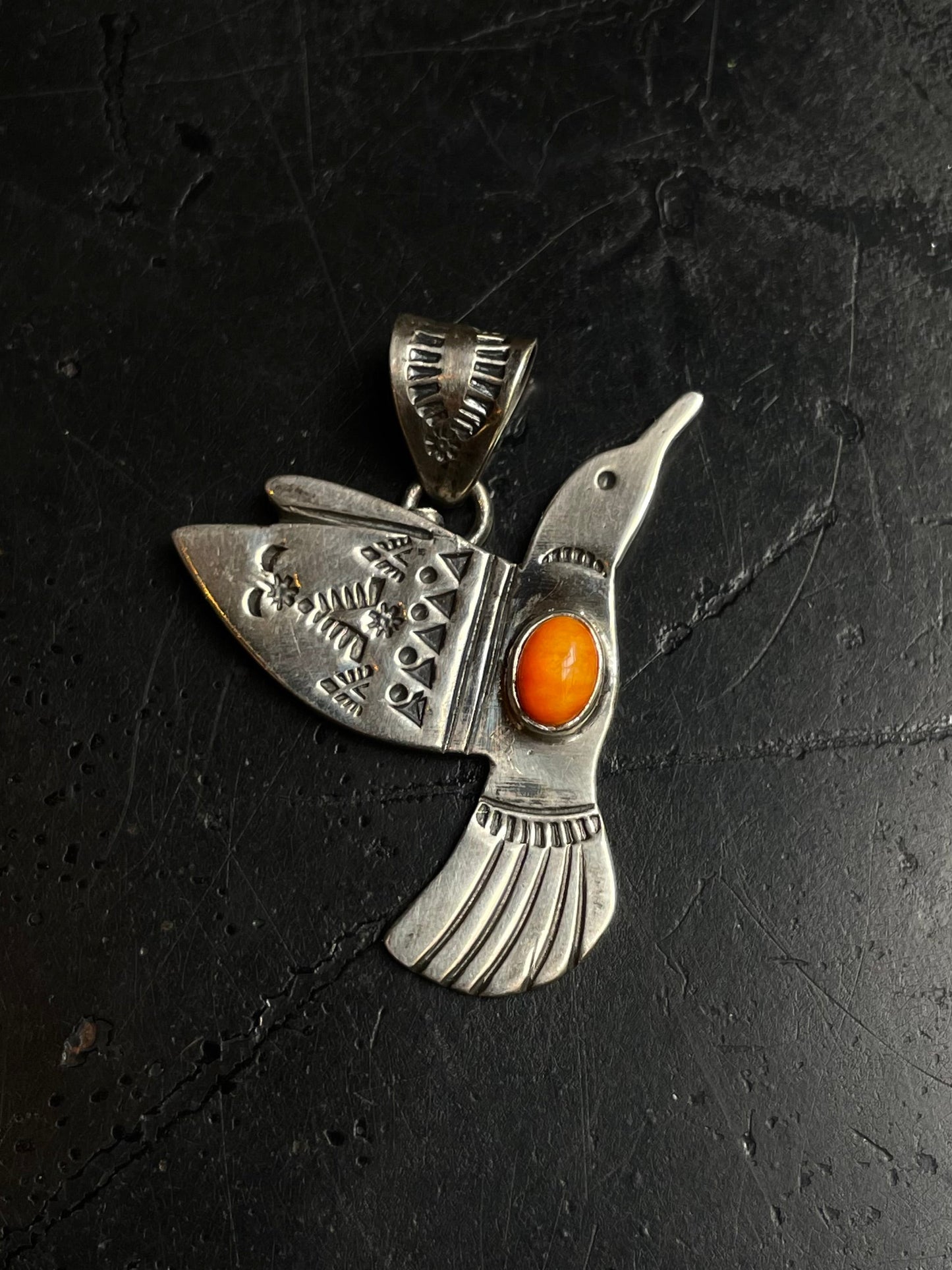 Spiny Oyster Hummingbird Pendant | 925 Sterling Silver C993