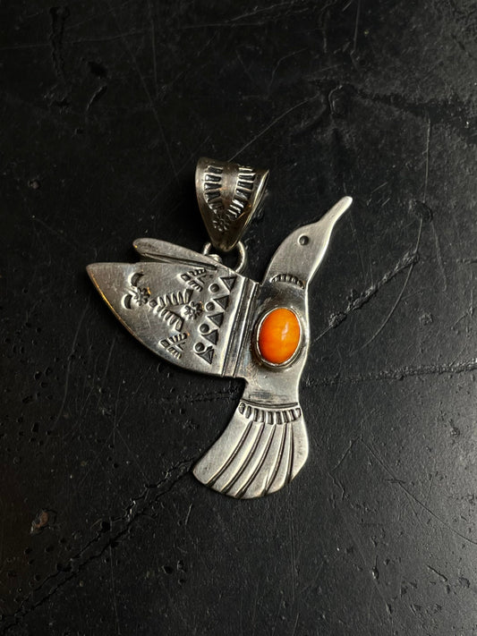 Spiny Oyster Hummingbird Pendant | 925 Sterling Silver C993