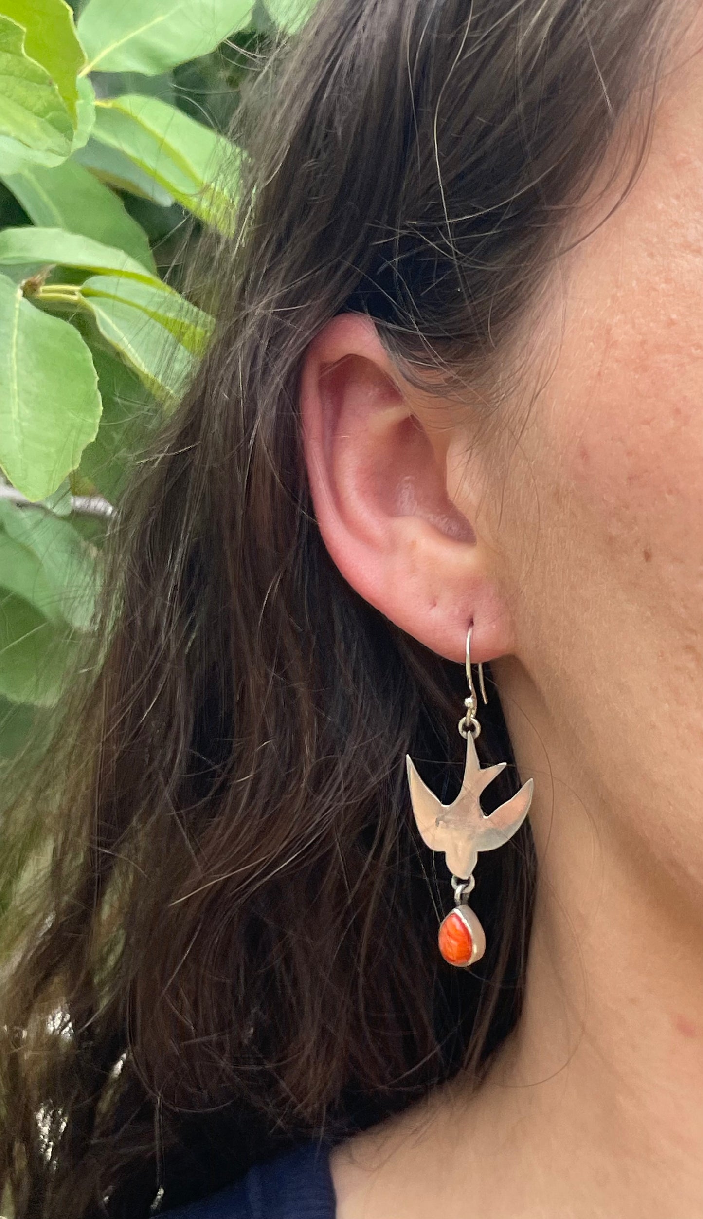 Spiny Oyster Bird Hook Earrings | 925 Sterling Silver D197
