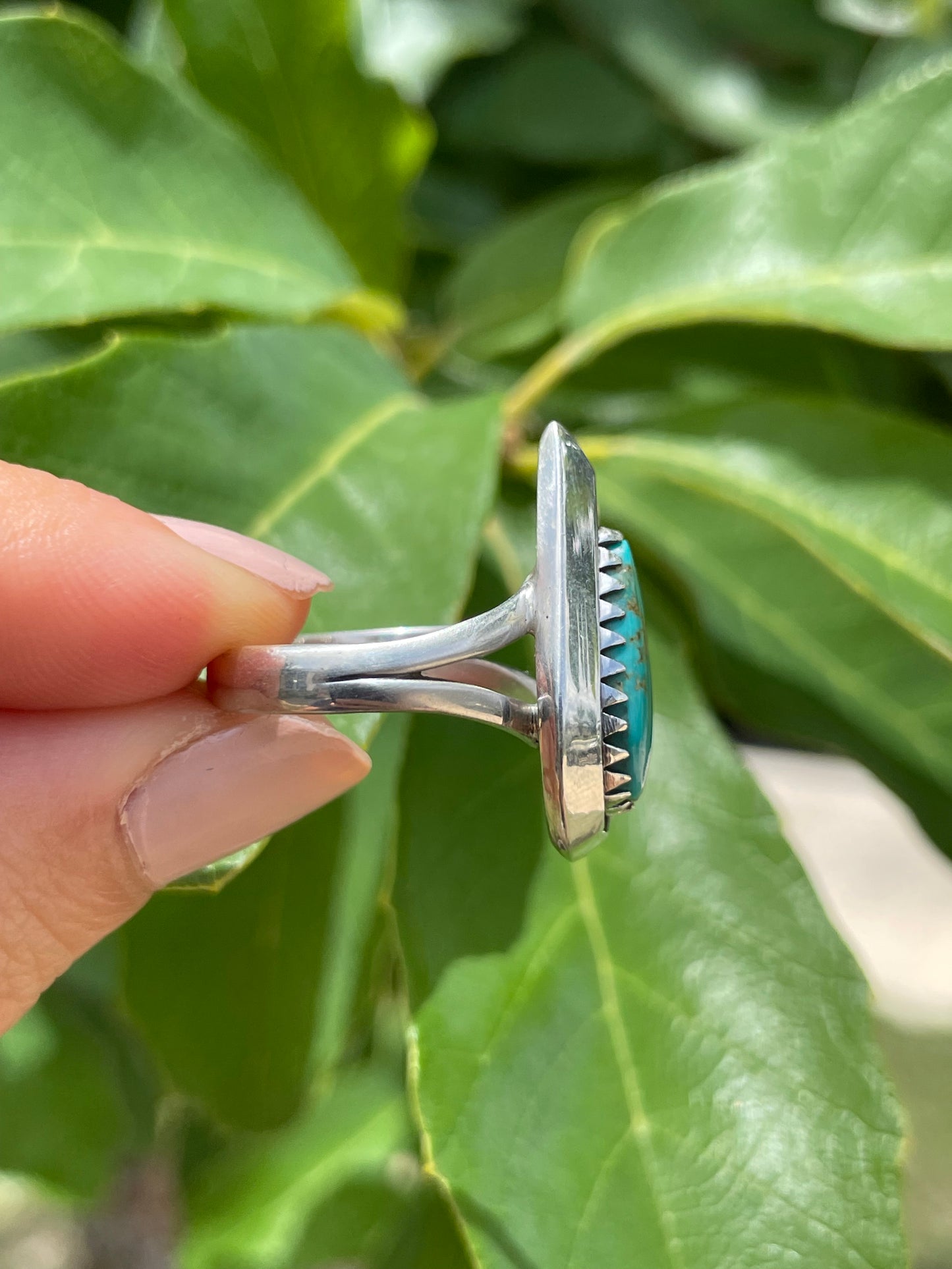 Kingman Turquoise Tear Drop Ring Size 7 | 925 Sterling Silver D175