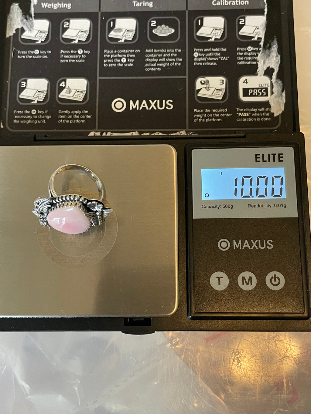 Pink Conch Butterfly Ring | 925 Sterling Silver Size 8 E467
