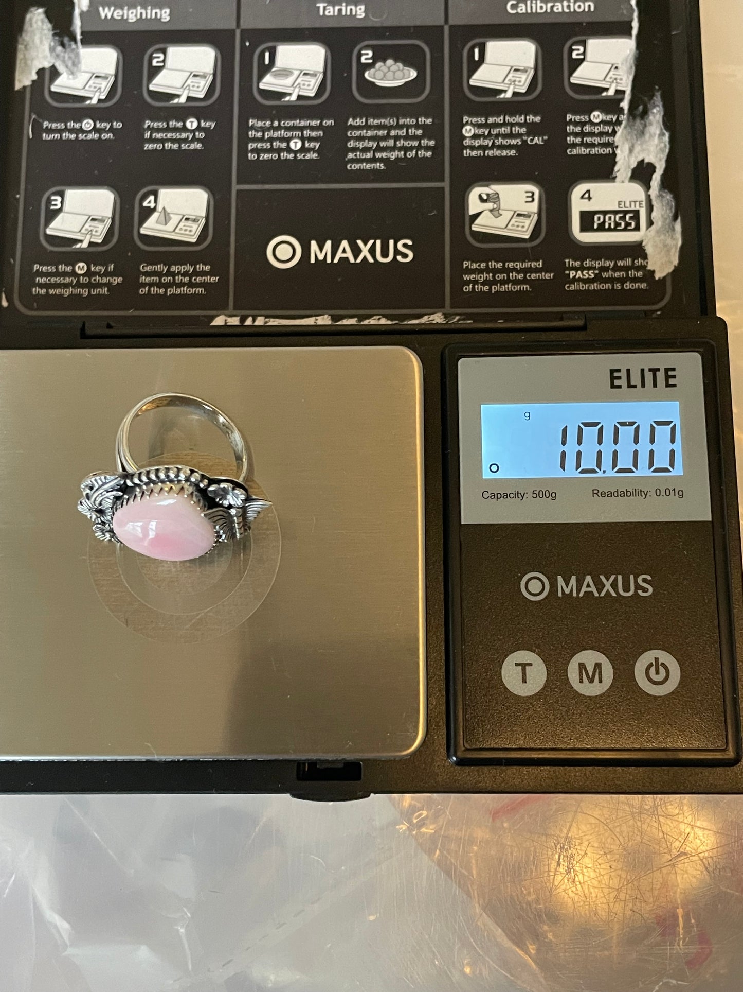 Pink Conch Butterfly Ring | 925 Sterling Silver Size 8 E467