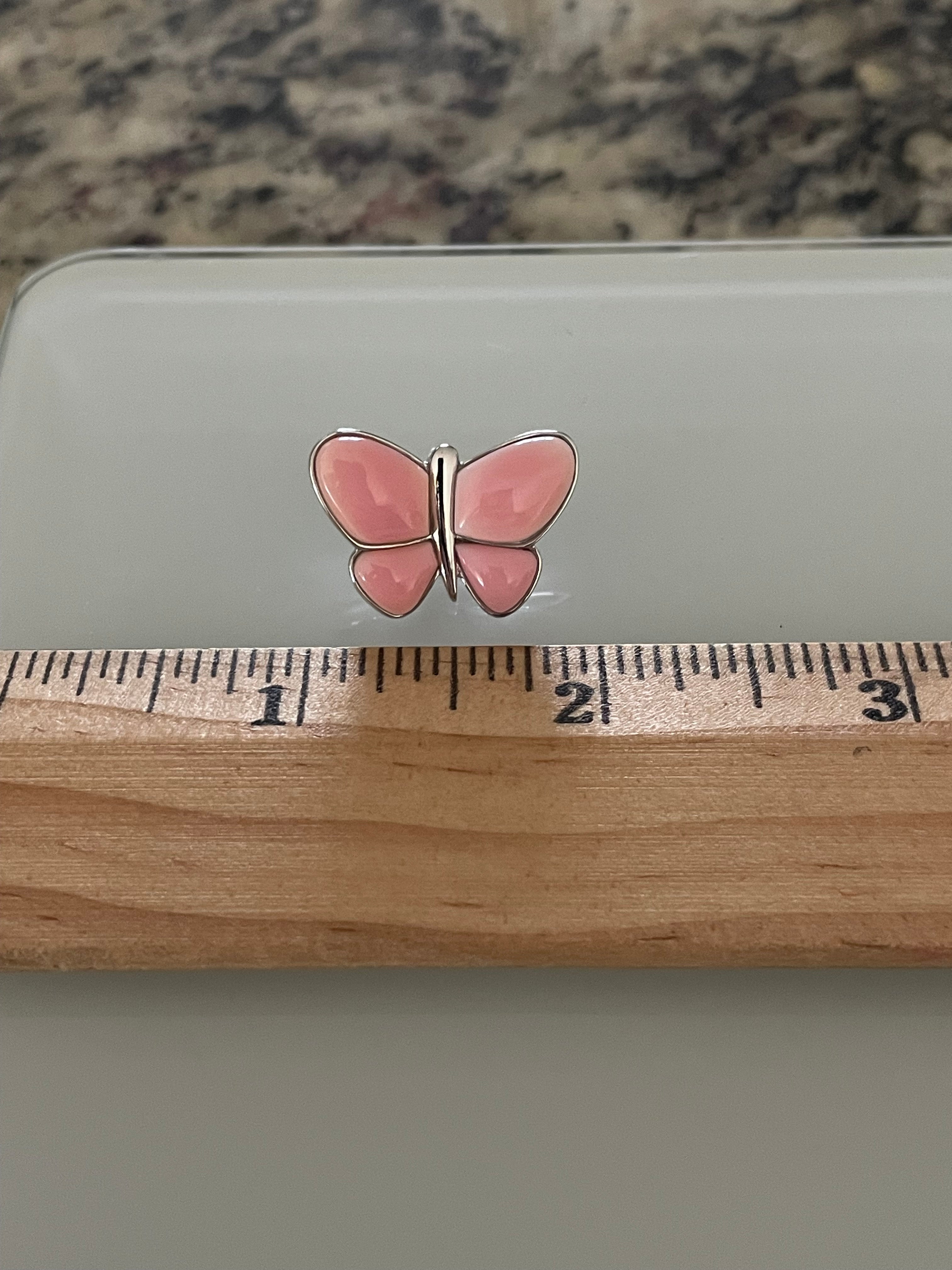 Pink Conch Butterfly Stud Earrings | 925 Sterling Silver E410