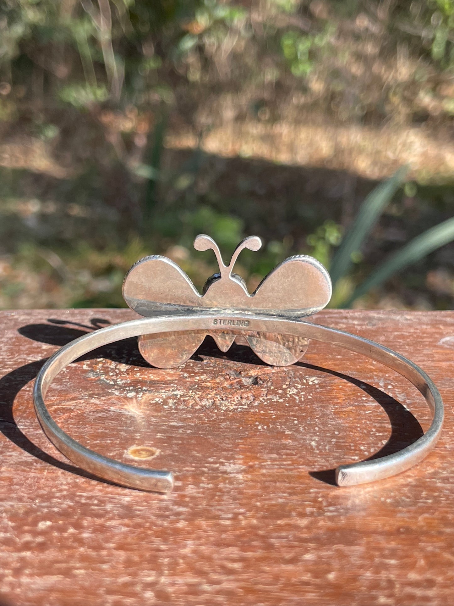 Kingman Turquoise Butterfly Cuff Bracelet | 925 Sterling Silver D119